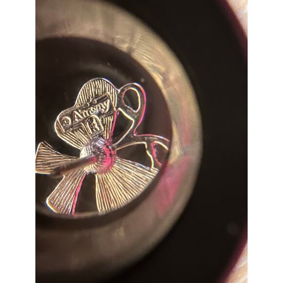 Amway Butterfly Ribbon Lapel Pin Silver Tone Recognition Award Pin w/Clutch Back - Picture 5 of 5